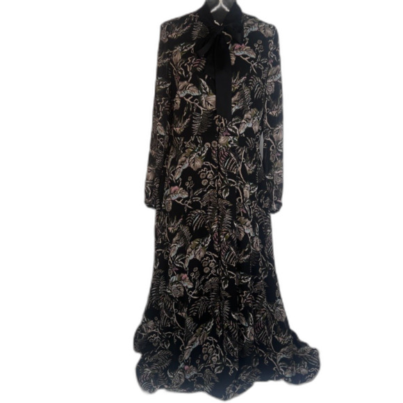 Banana Republic Maximal Kimono Dress 14 Whimsigoth Dark Romantic Boho Luxe - Picture 1 of 14